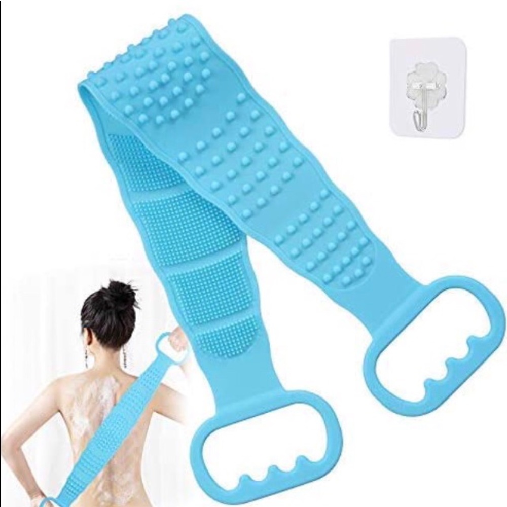 NIB New in Bag! Gray Silicone Bath Scrubber
